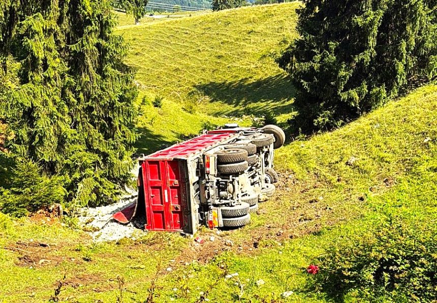 Accident grav in Arges cu autobasculanta