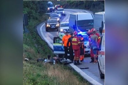 Motociclist cazut in sant pe DN 7