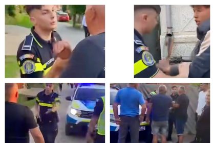 Politist atacat Imagini incredibile A trebuit sa intervina