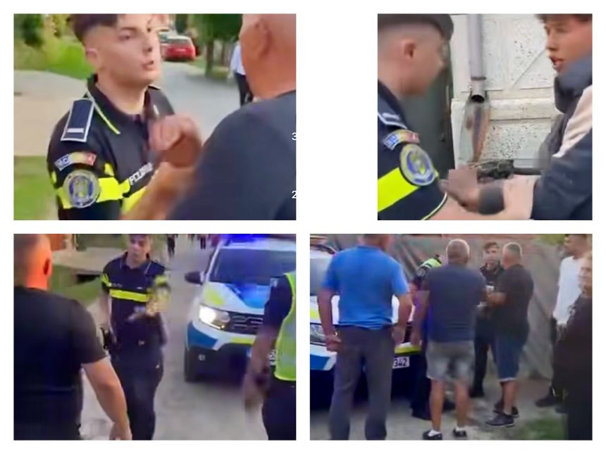 Politist atacat Imagini incredibile A trebuit sa intervina