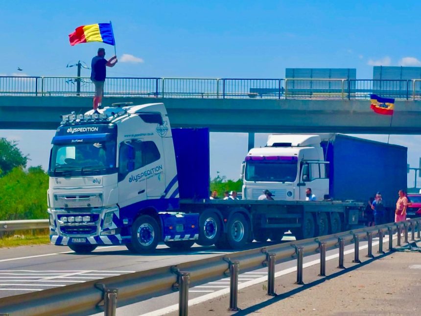 Protest extrem pe autostrada Haos total