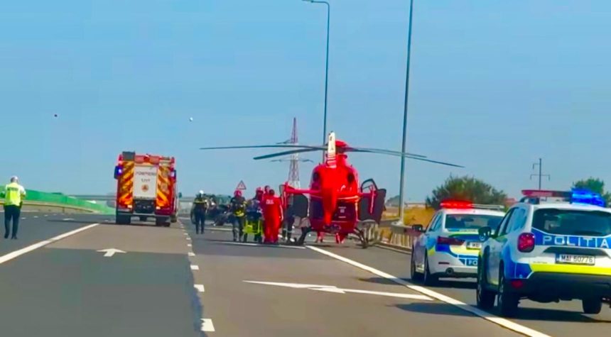 accident grav pe autostrada elicopterul smurd a intervenit