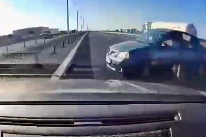 Accident LIVE pe A1 suprins de camera