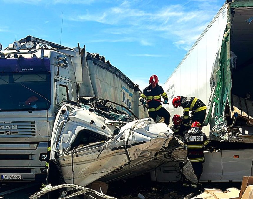 Accident fara precedent pe DEx Pitesti Craiova
