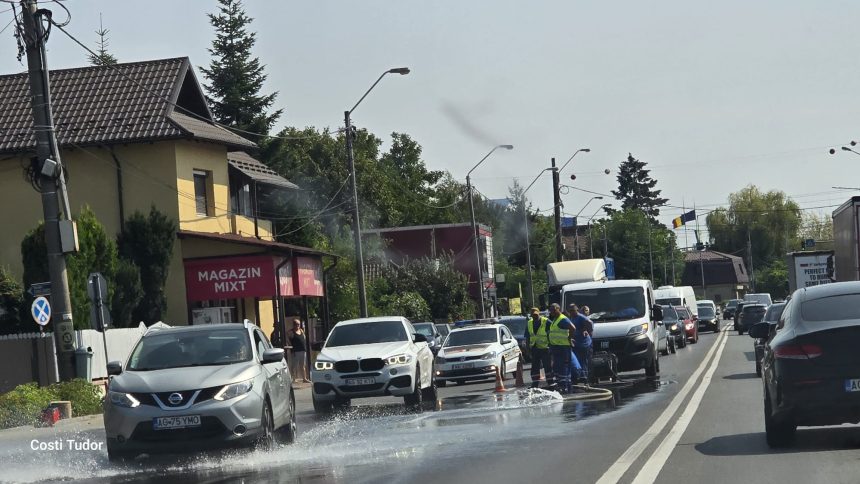 Pitesti Drum aglomerat blocat din cauza unui avarii grave