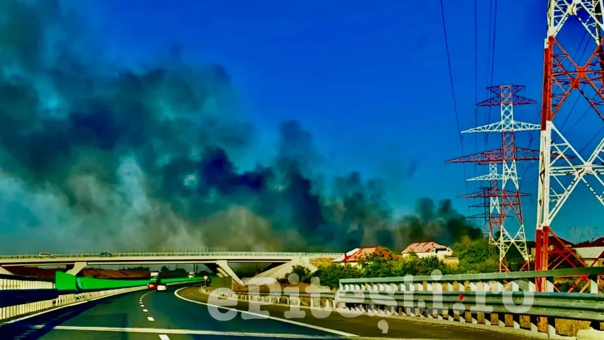 incendiu devastator pe autostrada