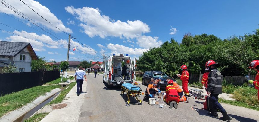 Accident grav in Arges Biciclist inconstient dupa impact