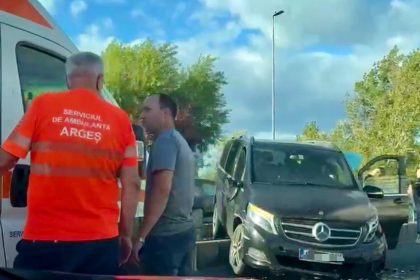 Accident rar intalnit la intrarea in Pitesti