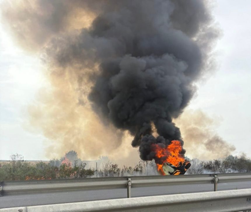 Grav Masini in flacari pe A1 spre Bucuresti