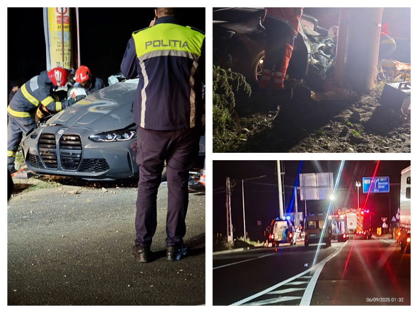 Pitesti BMW M4 distrus complet Victime multiple