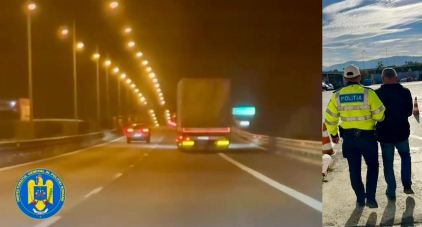Scene socante pe autostrada Sofer TIR prins baut