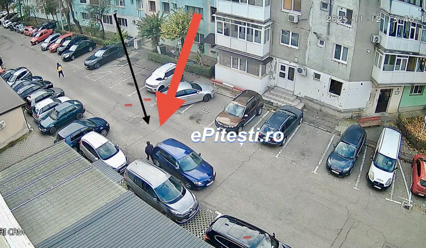 Exclusiv A lovit o cu masina in Pitesti apoi a inceput