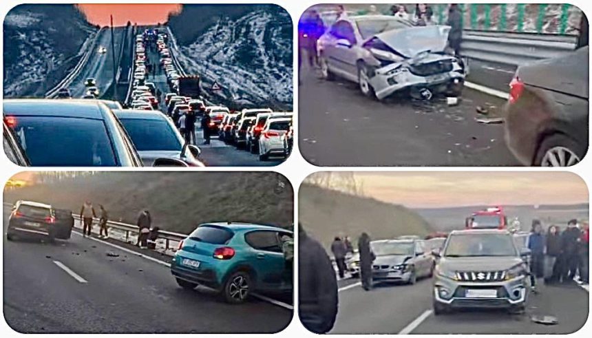 Accident cu 11 masini pe DEx12 Pitesti Craiova