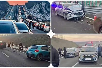 accident cu zece masini pe dex12 pitesti craiova