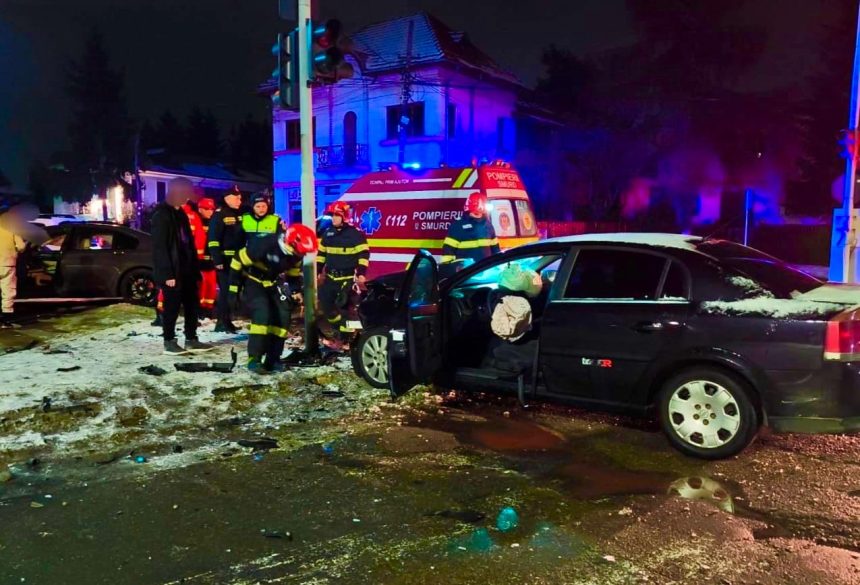 Accident la Campulung Vehicule avariate
