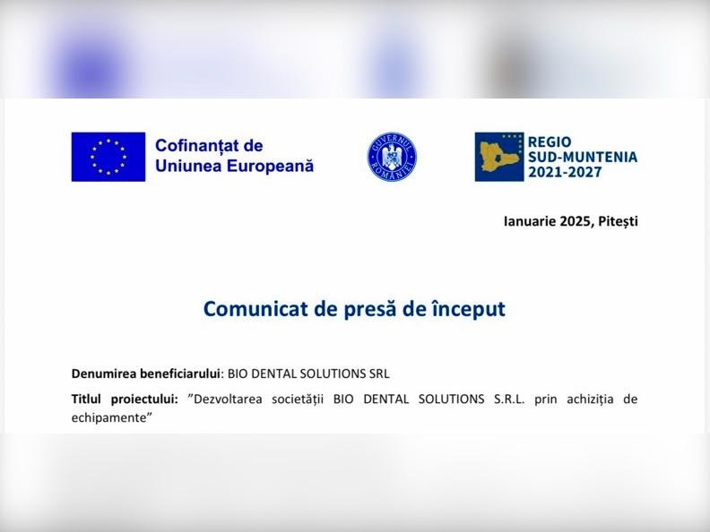 Dezvoltarea societatii BIO DENTAL SOLUTIONS SRL prin