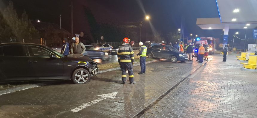 Pitesti accident cu mai multe masini langa Petrom
