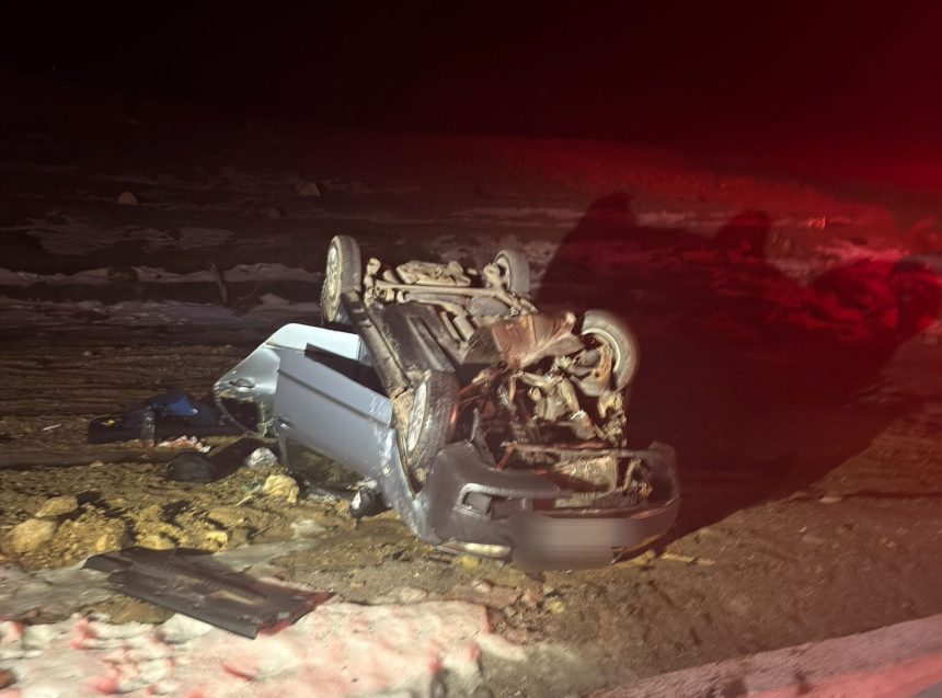 Accident cu victime pe DN73 Vehicul rasturnat