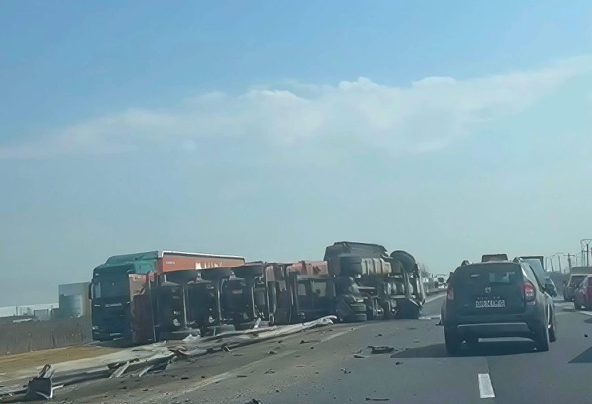 Accident extrem de grav pe Autostrada A1 Bucuresti Pitesti 1