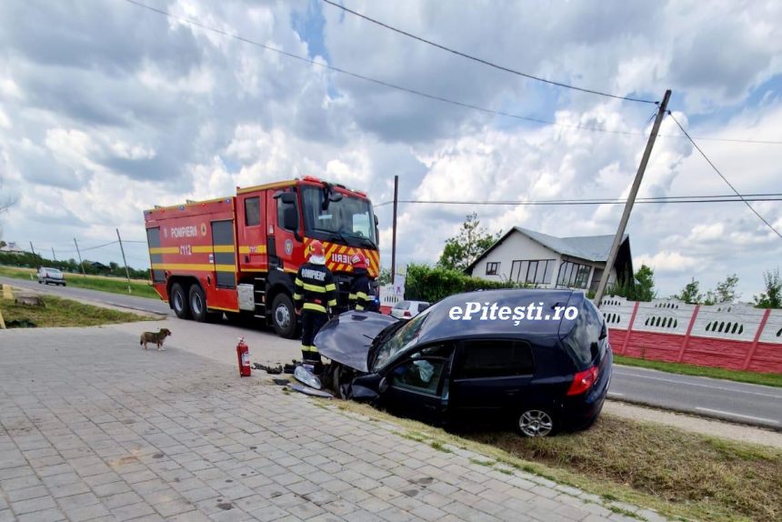 Accident grav in Arges Masina lovita de un cap de pod