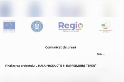Comunicat de presa Incheierea proiectului HALA DE PRODUCIE 2