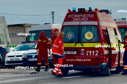 Accident grav in Arges Masina rasturnata