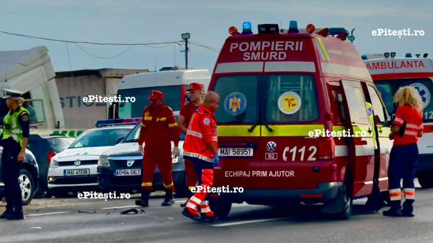 Accident grav in Arges Masina rasturnata