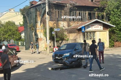 Accident grav in Pitesti Motociclist lovit grav