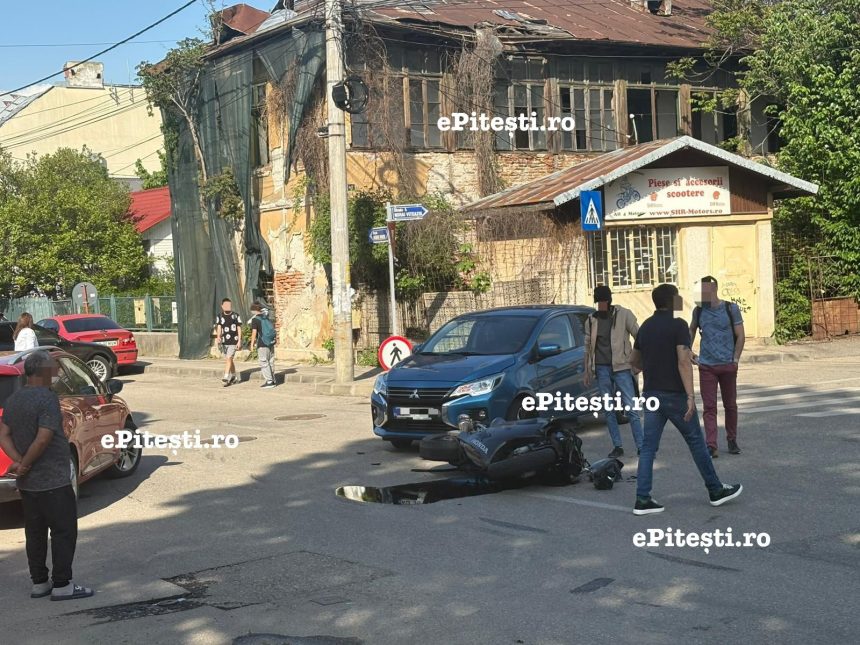 Accident grav in Pitesti Motociclist lovit grav