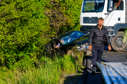 Accident in Arges BMW pierdut controlul