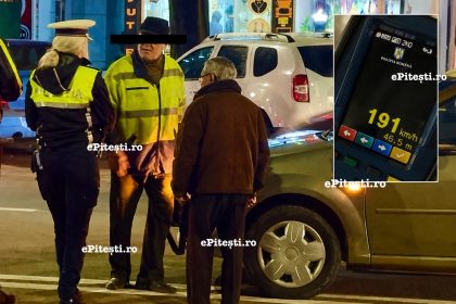 Sofer de 70 de ani prins conducand cu 191 km h in localitate