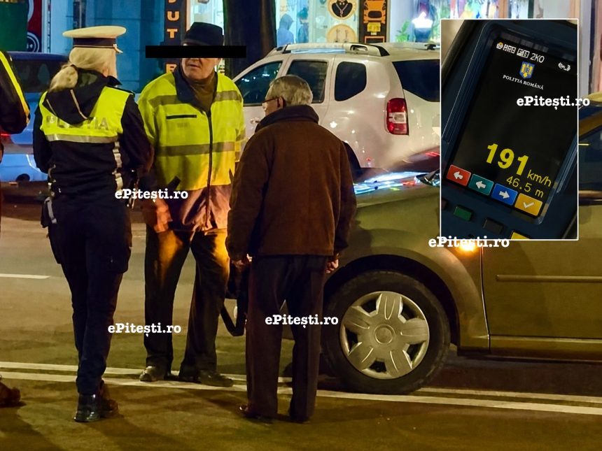 Sofer de 70 de ani prins conducand cu 191 km h in localitate