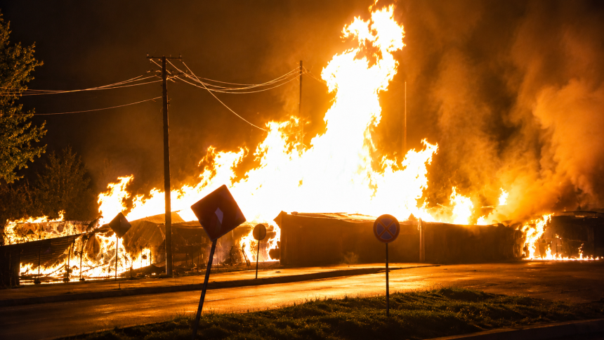 incendiu devastator in Arges