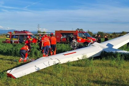 Incident serios in Arges A cazut cu planorul