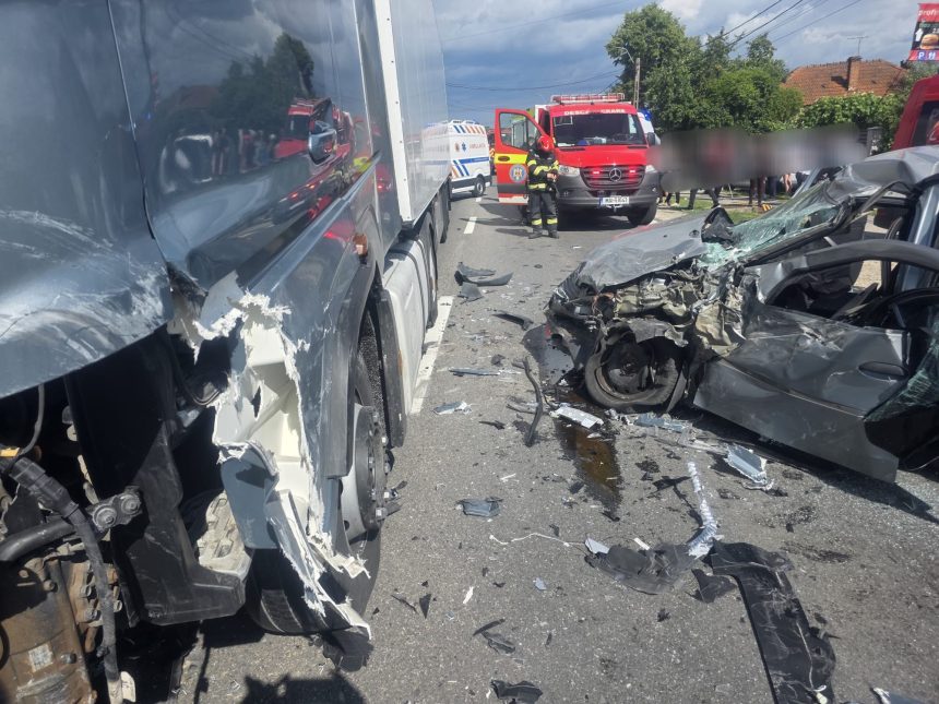 Un barbat in stop cardio respirator in urma accidentului de circulatie