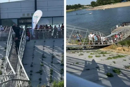 dezastru chiar la inaugurare o pasarala aglomerata cu oameni sa