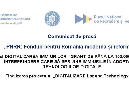 Comunicat de presa Solicitanta pentru digitalizarea IMM urilor