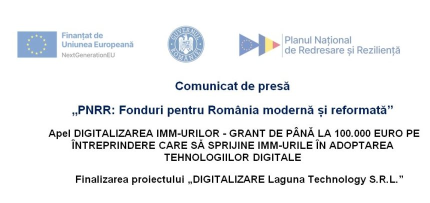 Comunicat de presa Solicitanta pentru digitalizarea IMM urilor