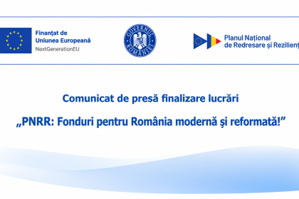 Comunicat de presa privind finalizarea lucrarilor PNRR Fonduri pentru