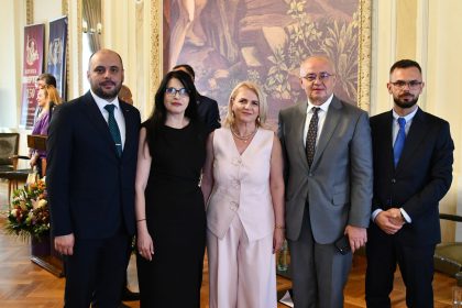 Patric Ghebaru alaturi de presedintele Academiei Romane la un eveniment