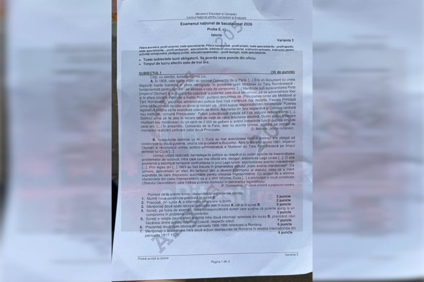 Subiectele de la BAC 2026 sunt aici Ce au primit elevii la a doua proba