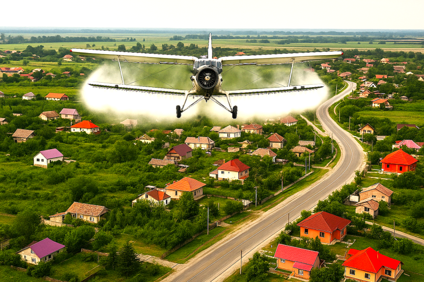 A doua campanie de dezinsectie la Bradu Tratamente aviochimice