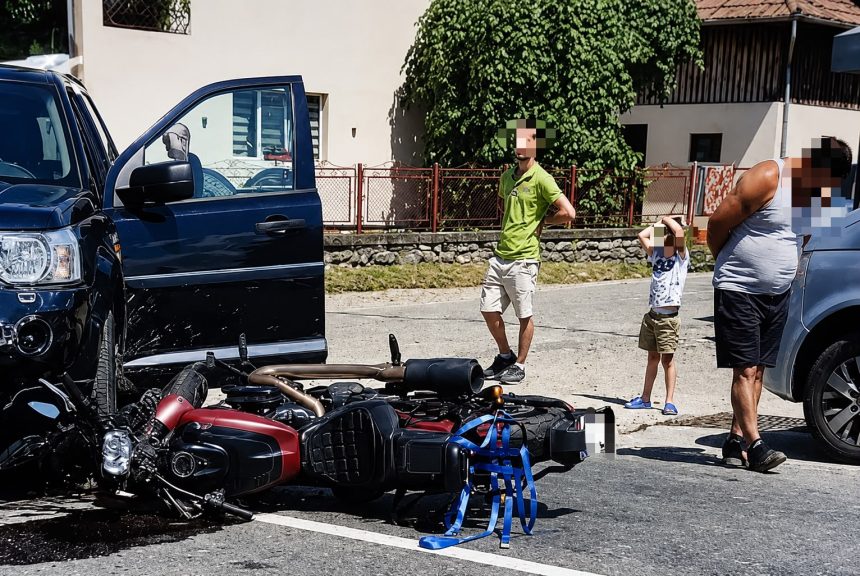Accident la Albestii de Arges Motociclist aruncat pe
