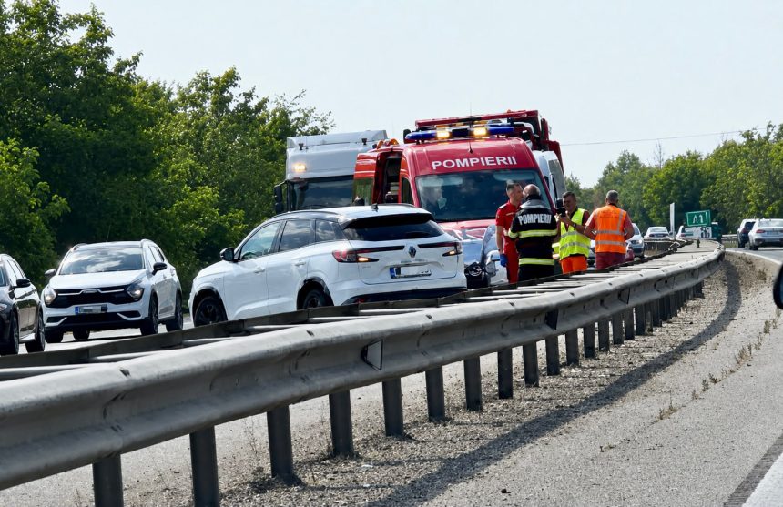 Accident pe Autostrada A1 Pitesti Bucuresti Trafic blocat