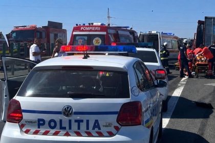 Haos pe A2 spre litoral Accident cu mai multe vehicule
