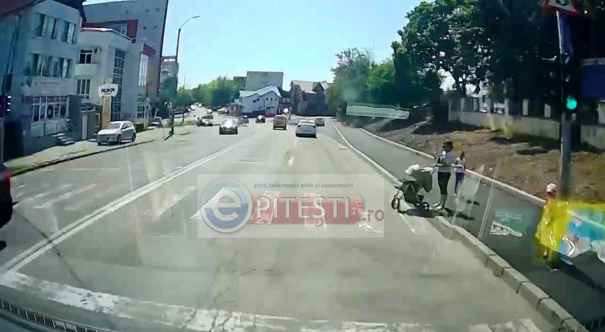 Inconstienta extrema pe o strada din Pitesti Moment socant