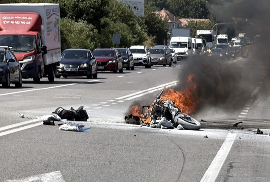 Motociclist de 36 de ani decedat pe DN1 in urma impactului cu un