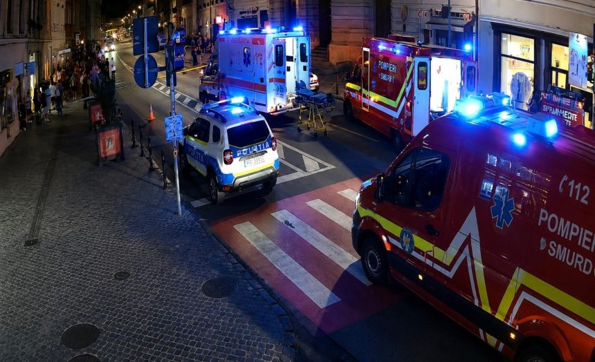 Un sofer a acrosat pietonii de pe trotuar Unul a