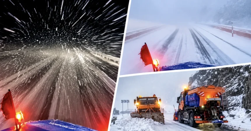 Iarna a cuprins Transfăgărășanul! Ninge abundent la Bâlea