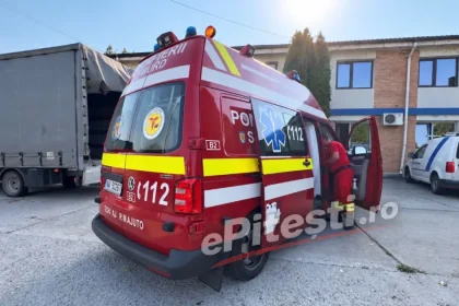 Incident grav în Pitești: bărbat căzut în curtea unei firme